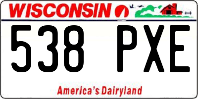 WI license plate 538PXE