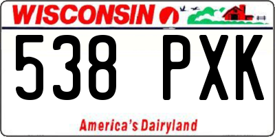 WI license plate 538PXK