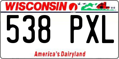 WI license plate 538PXL