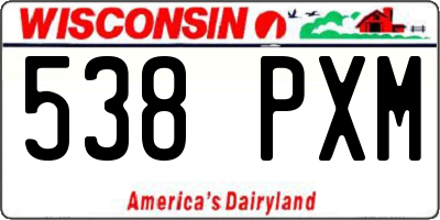WI license plate 538PXM