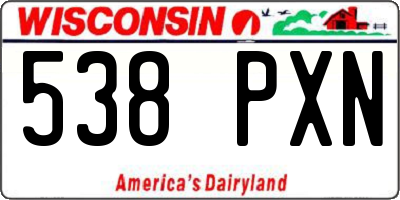 WI license plate 538PXN
