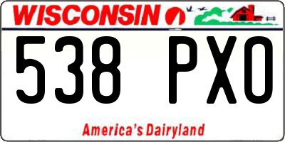 WI license plate 538PXO