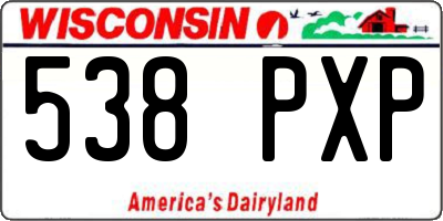 WI license plate 538PXP
