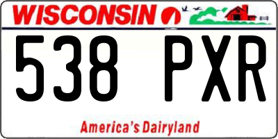 WI license plate 538PXR
