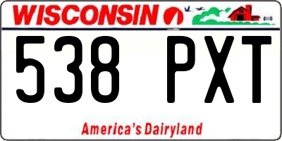 WI license plate 538PXT