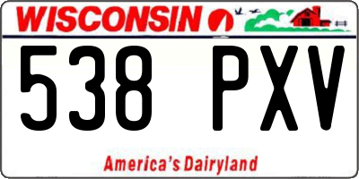 WI license plate 538PXV