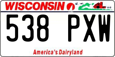 WI license plate 538PXW