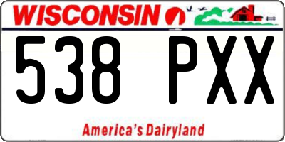 WI license plate 538PXX