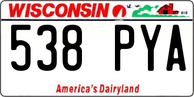 WI license plate 538PYA