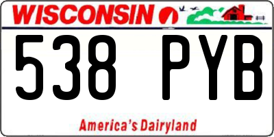 WI license plate 538PYB