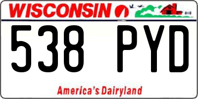 WI license plate 538PYD