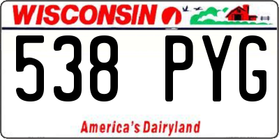 WI license plate 538PYG