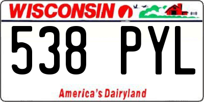 WI license plate 538PYL