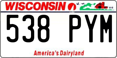 WI license plate 538PYM