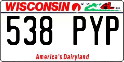 WI license plate 538PYP