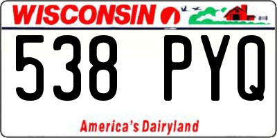 WI license plate 538PYQ