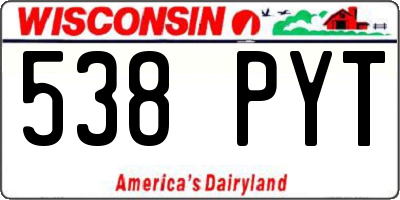 WI license plate 538PYT