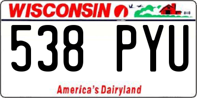 WI license plate 538PYU
