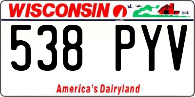WI license plate 538PYV