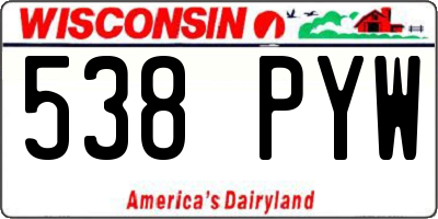 WI license plate 538PYW