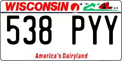 WI license plate 538PYY