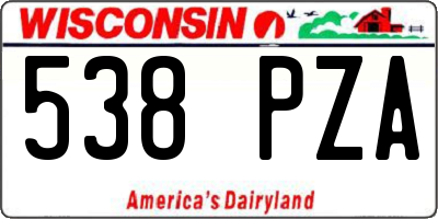 WI license plate 538PZA