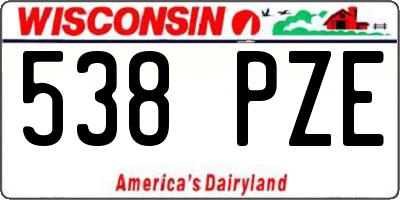 WI license plate 538PZE