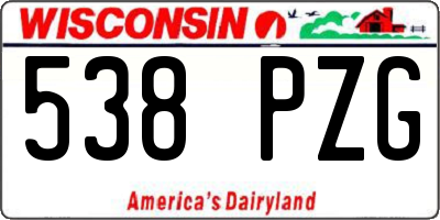 WI license plate 538PZG