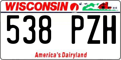 WI license plate 538PZH