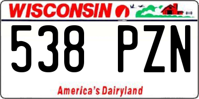 WI license plate 538PZN