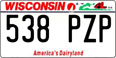 WI license plate 538PZP