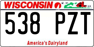 WI license plate 538PZT