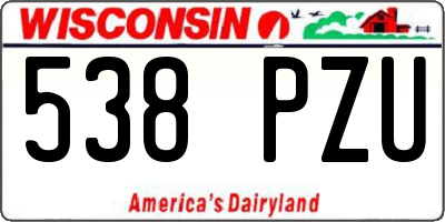 WI license plate 538PZU