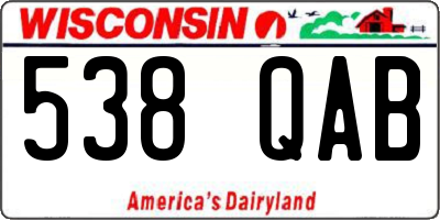 WI license plate 538QAB
