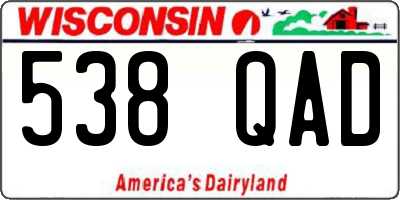 WI license plate 538QAD