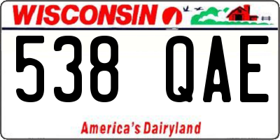 WI license plate 538QAE