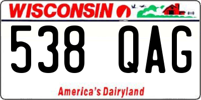 WI license plate 538QAG