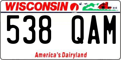 WI license plate 538QAM