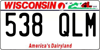 WI license plate 538QLM