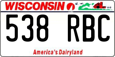 WI license plate 538RBC