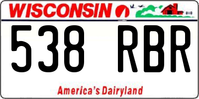 WI license plate 538RBR