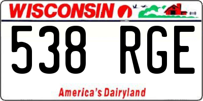 WI license plate 538RGE