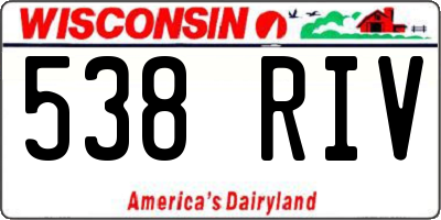 WI license plate 538RIV