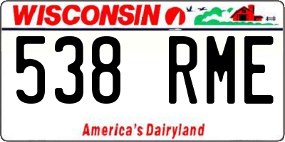 WI license plate 538RME