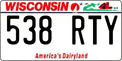 WI license plate 538RTY
