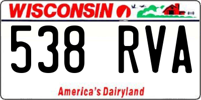 WI license plate 538RVA