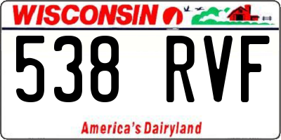 WI license plate 538RVF