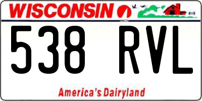 WI license plate 538RVL