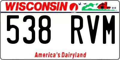 WI license plate 538RVM