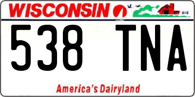 WI license plate 538TNA